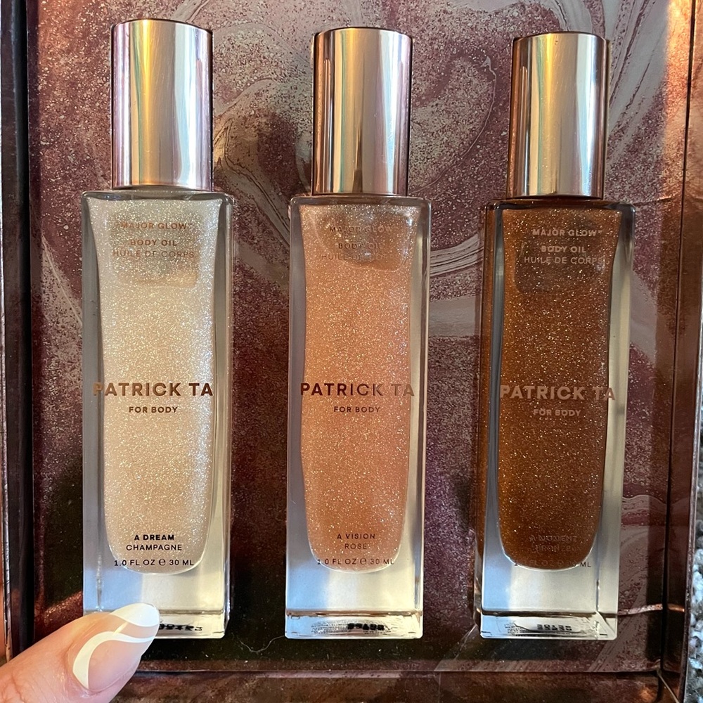 Selling a set of 3 Patrick Ta Body Glow oils.